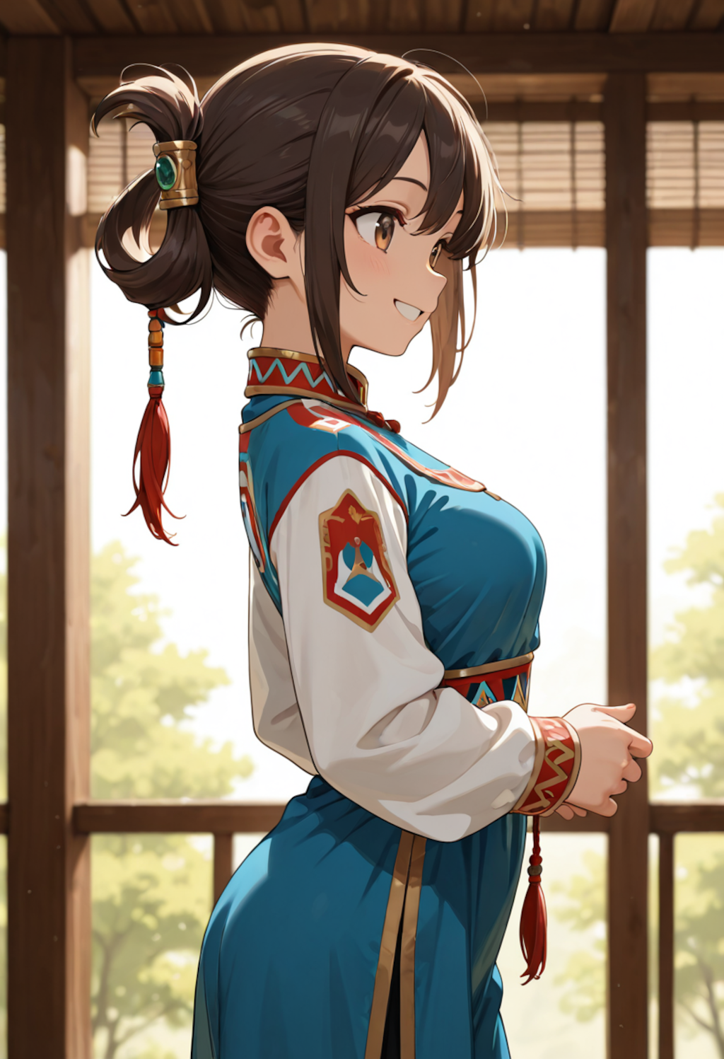 涼風と青い服