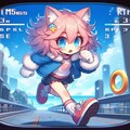 音速で輪を取るアクションゲームの小さな女の子 8枚目