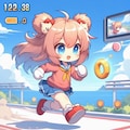 音速で輪を取るアクションゲームの小さな女の子 5枚目