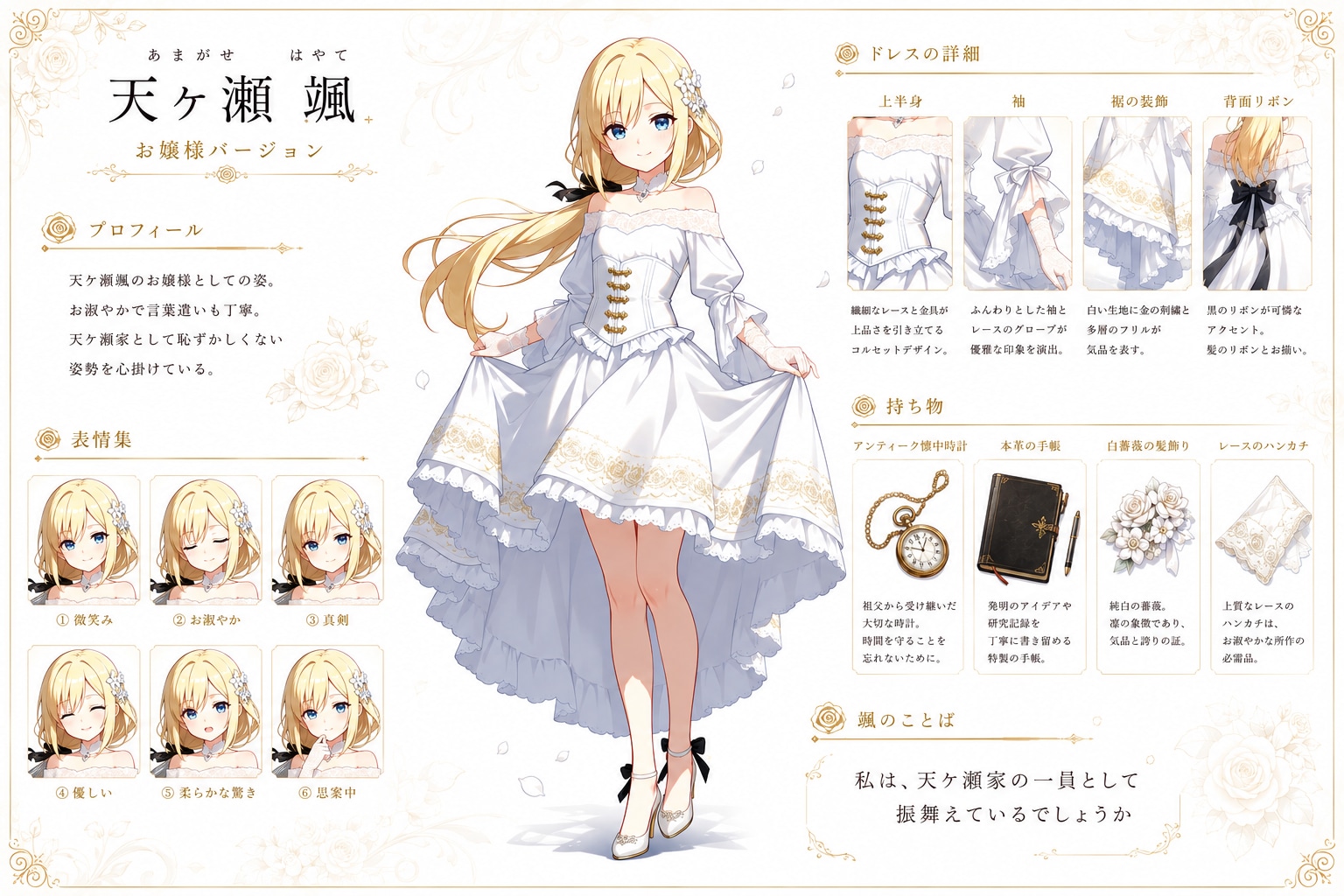 天ケ瀬颯（お嬢様Ver）　キャラクターシート