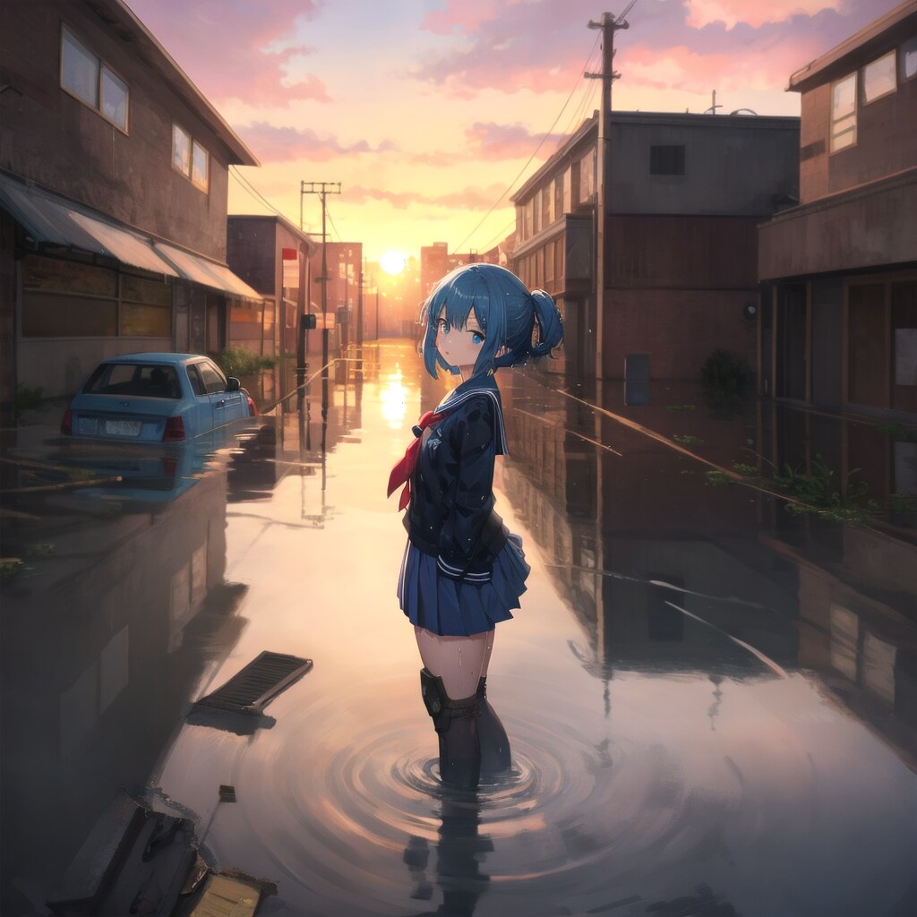 水没した世界を彷徨う | の人気AIイラスト・グラビア