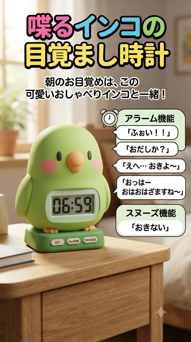 インコ目覚まし時計 | の人気AIイラスト・グラビア