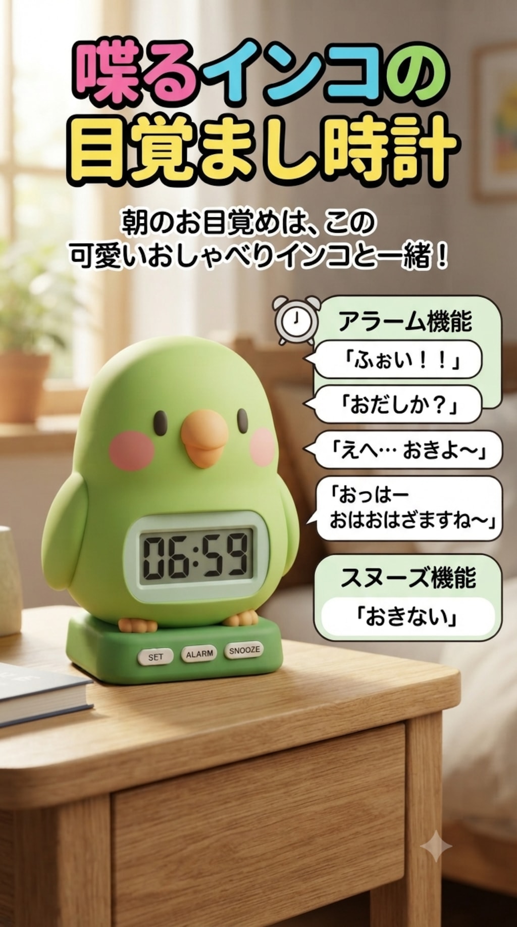 インコ目覚まし時計