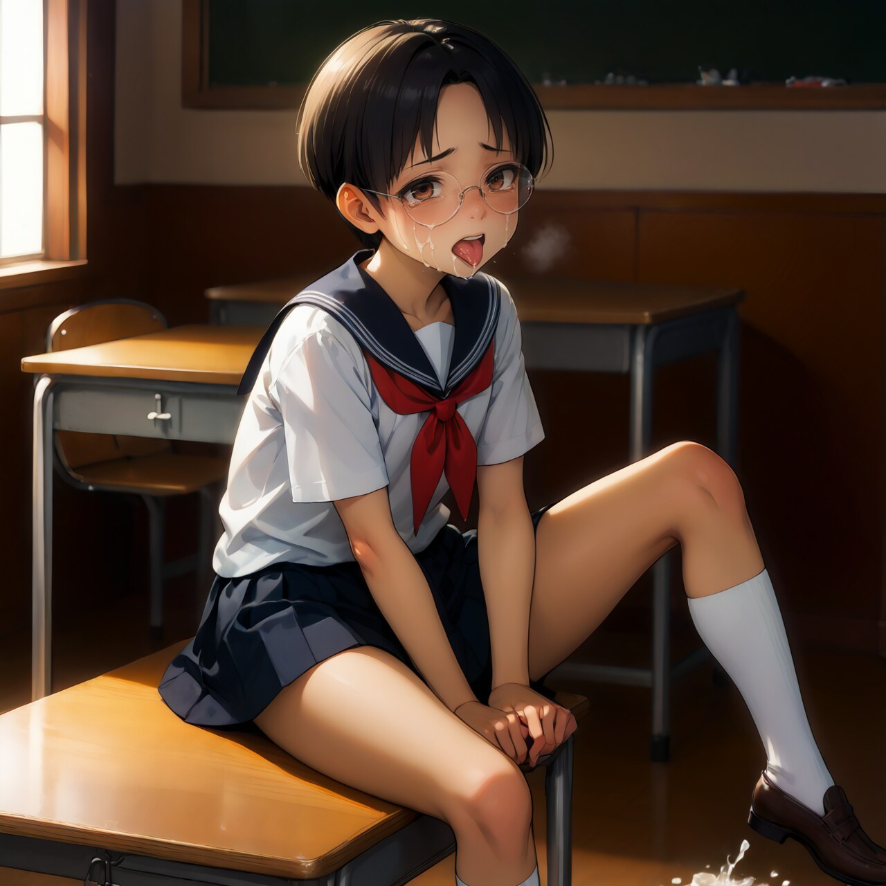セルフ顔射男子