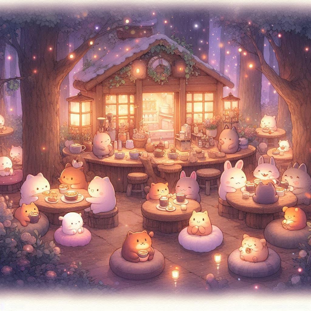 森の中のカフェ