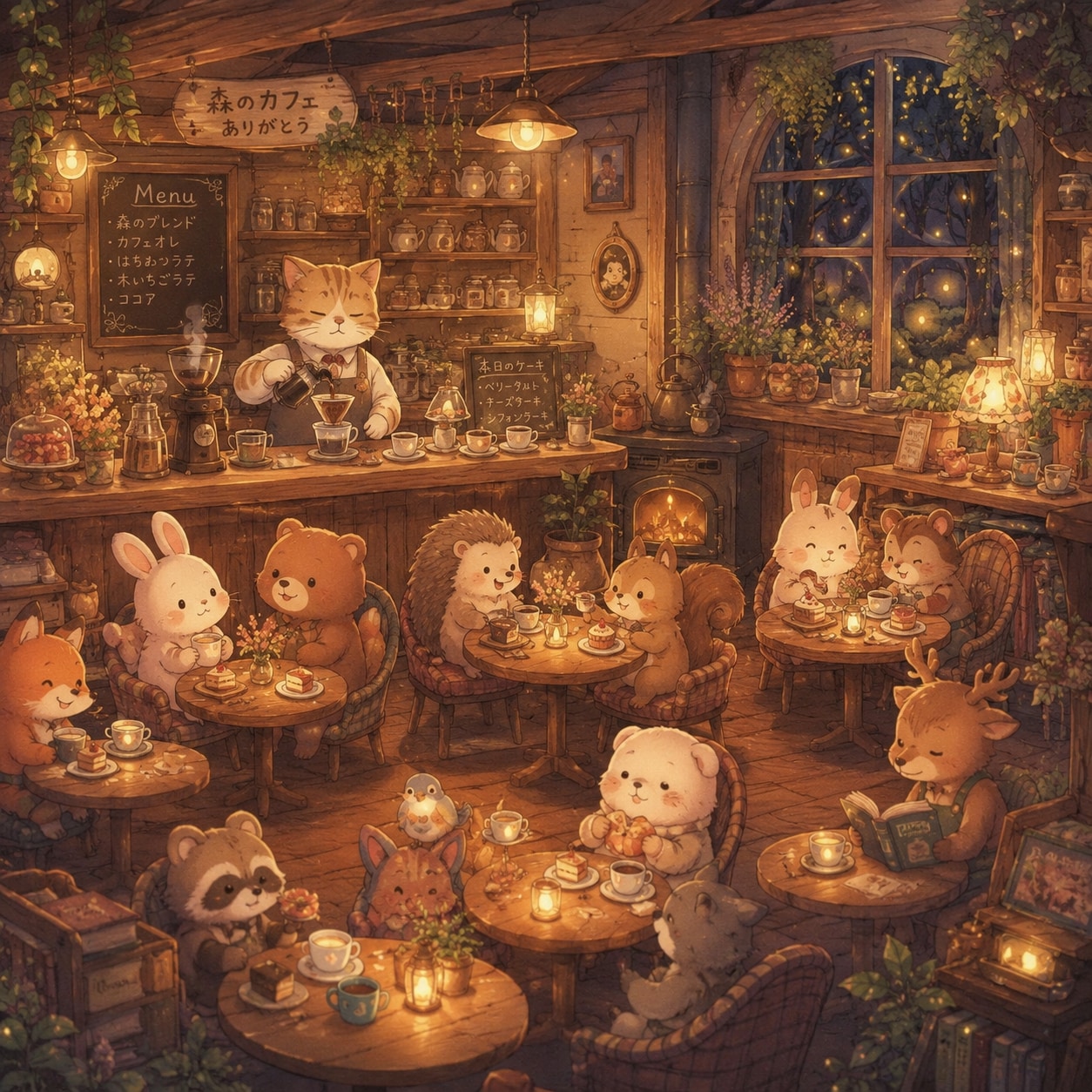 森の中のカフェ
