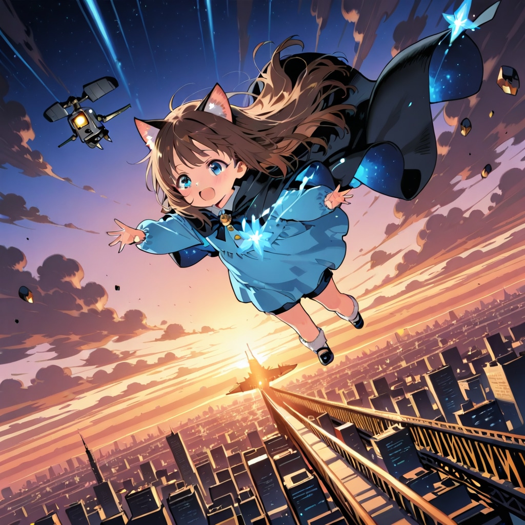 空を駆ける小さな女の子