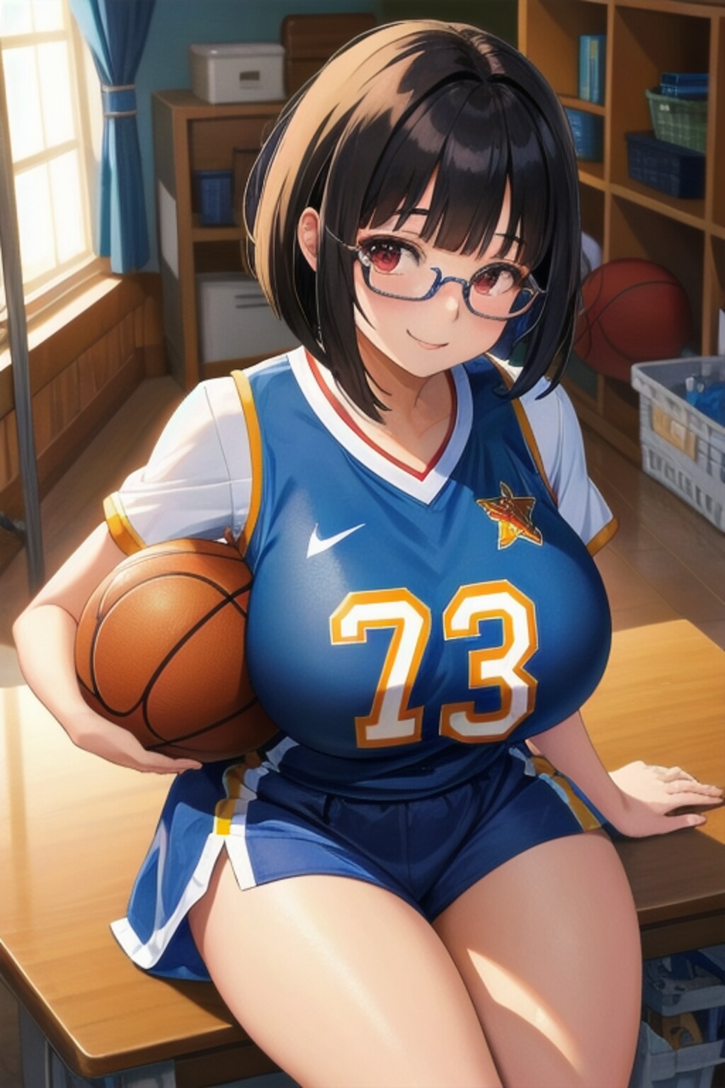 ボールはどれかな眼鏡ちゃん