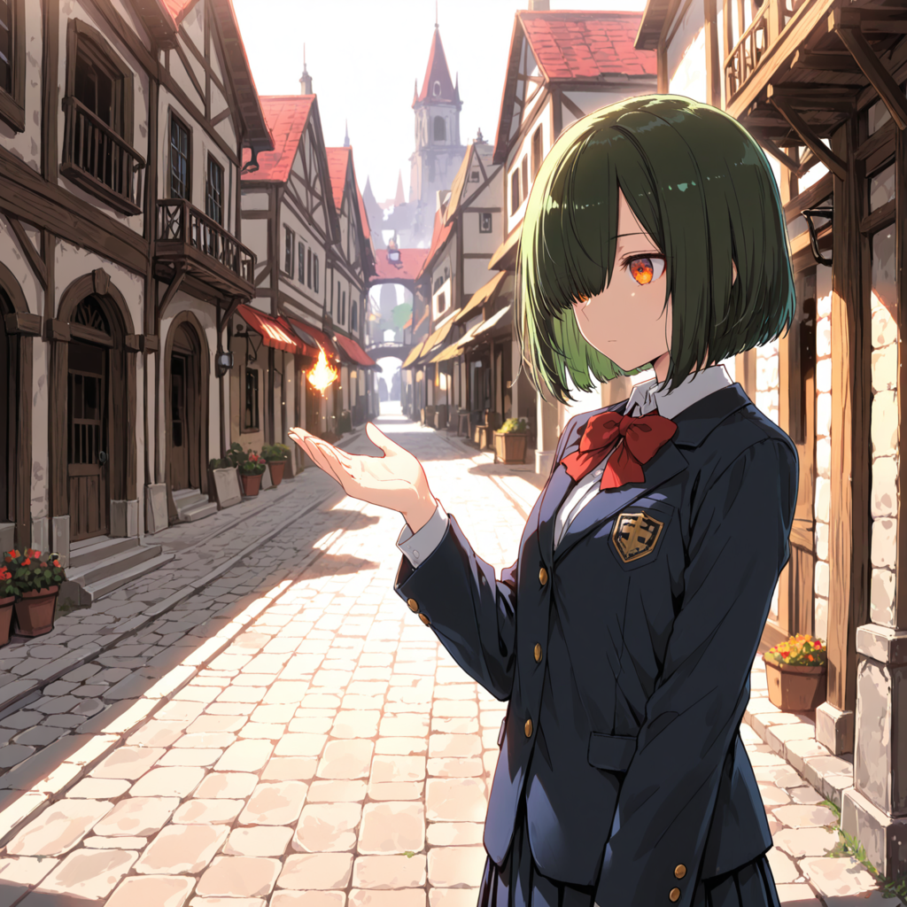 異世界に転生されて動揺してるが顔に出さない目隠れボブ子