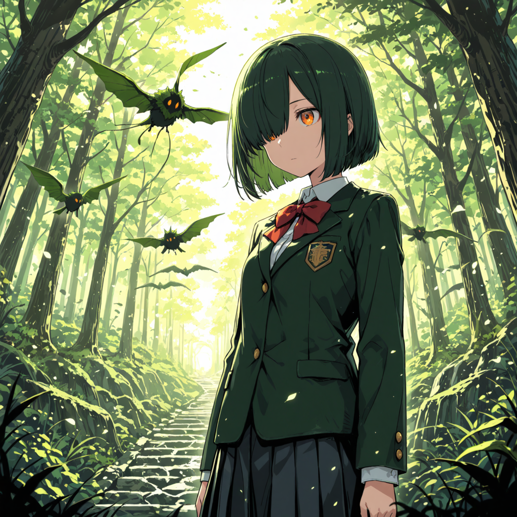 異世界に転生されて動揺してるが顔に出さない目隠れボブ子