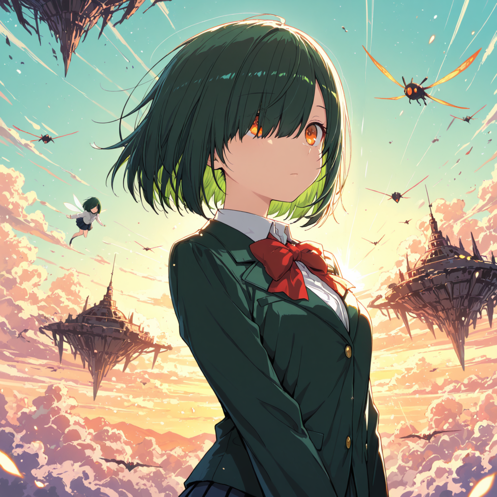 異世界に転生されて動揺してるが顔に出さない目隠れボブ子