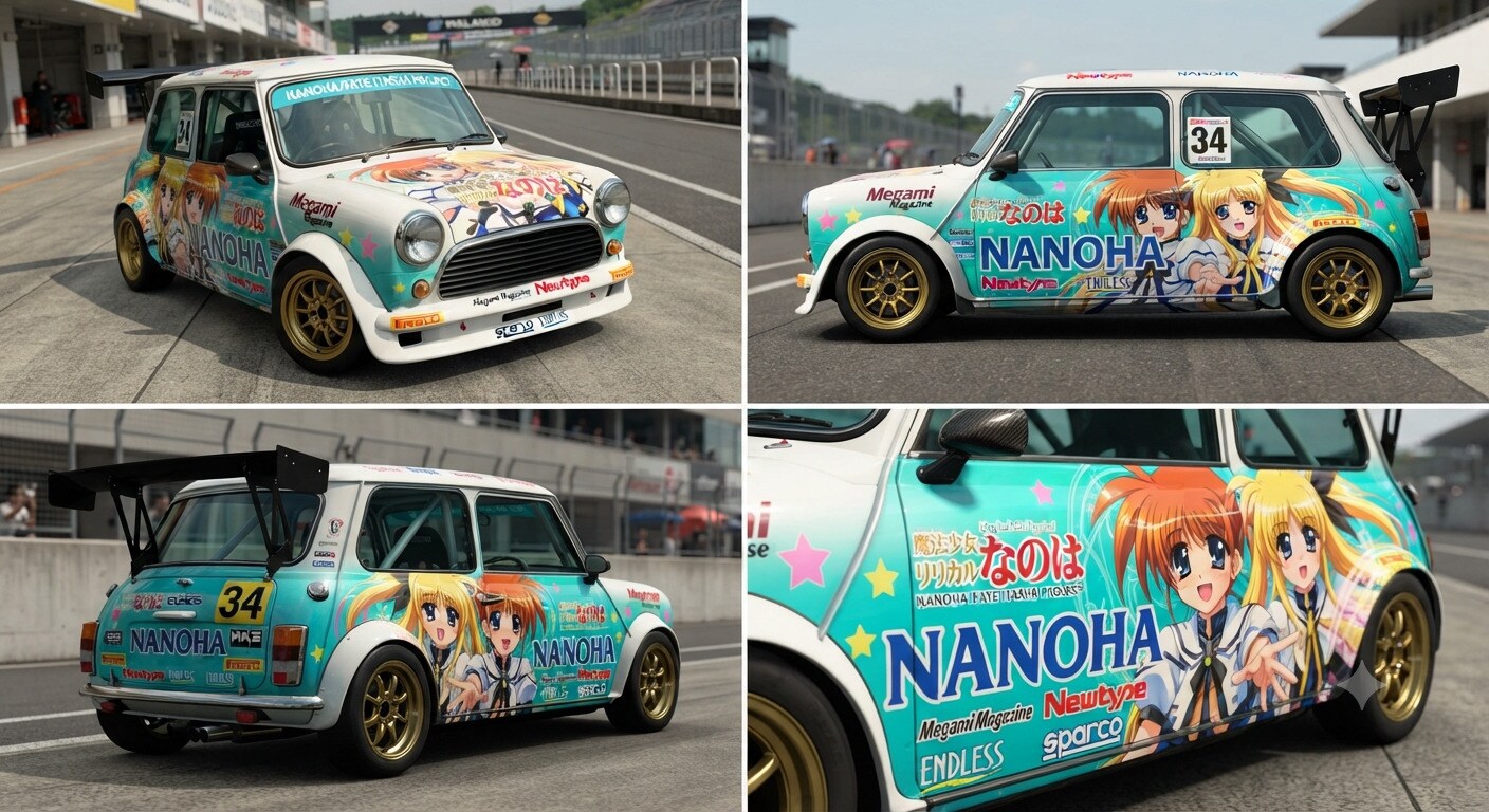 魔法少女リリカルなのは痛車ミニクーパー | の人気AIイラスト・グラビア