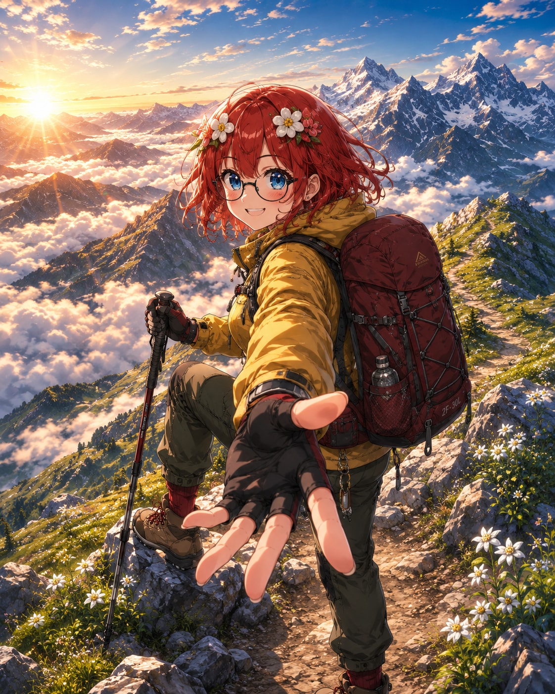 雲海のその先へ――山頂アタックの約束 | の人気AIイラスト・グラビア