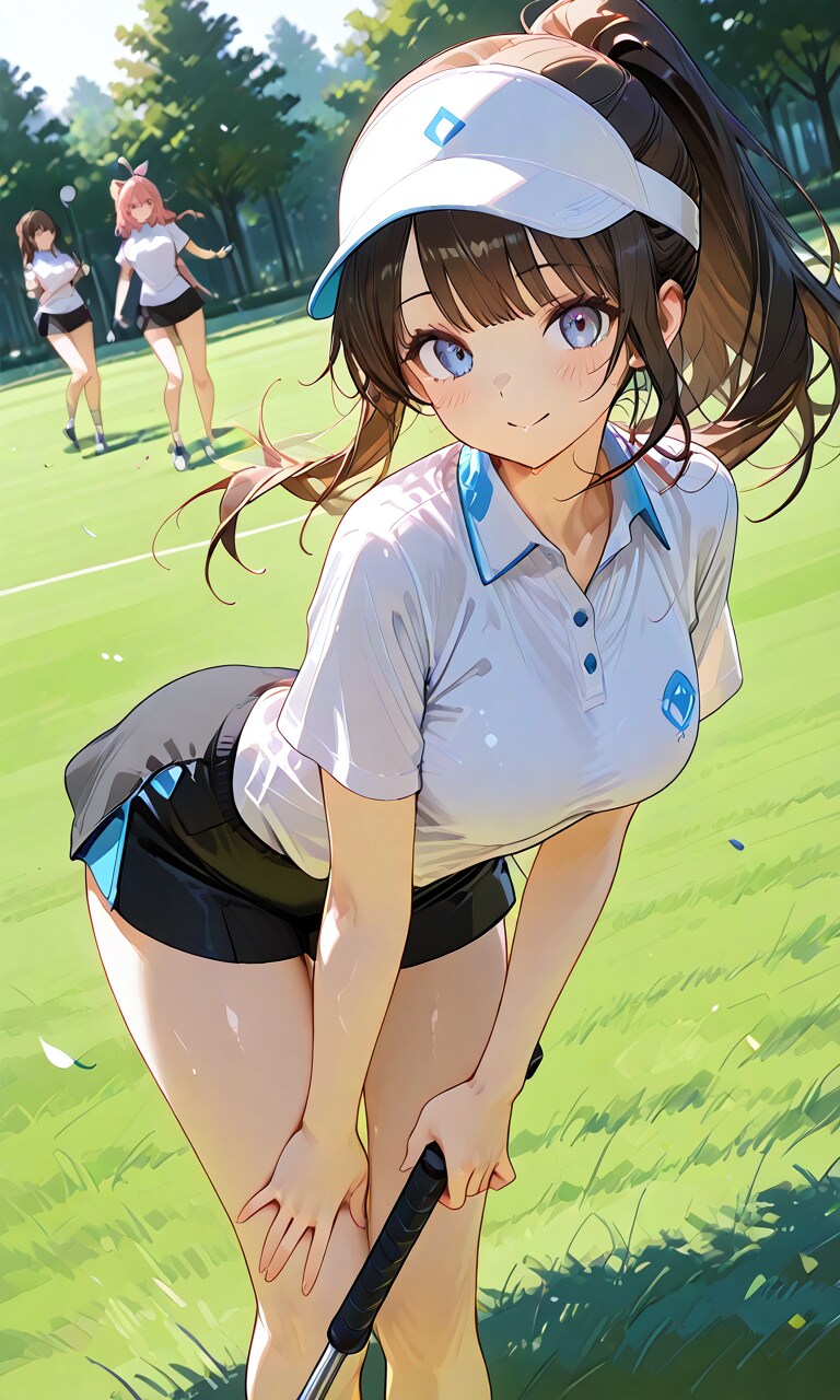 ゴルフウェアを着た少女