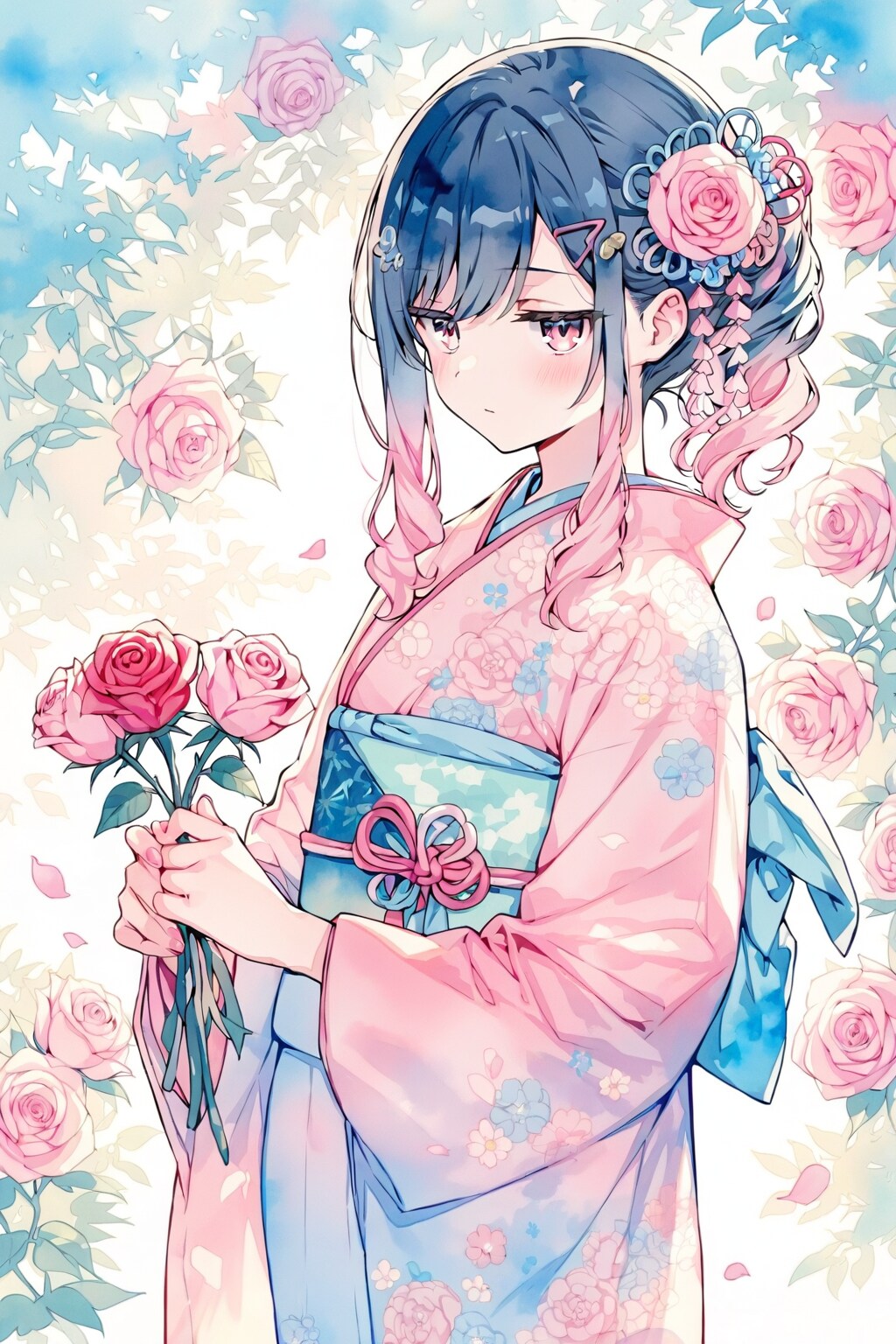花と着物 | の人気AIイラスト・グラビア