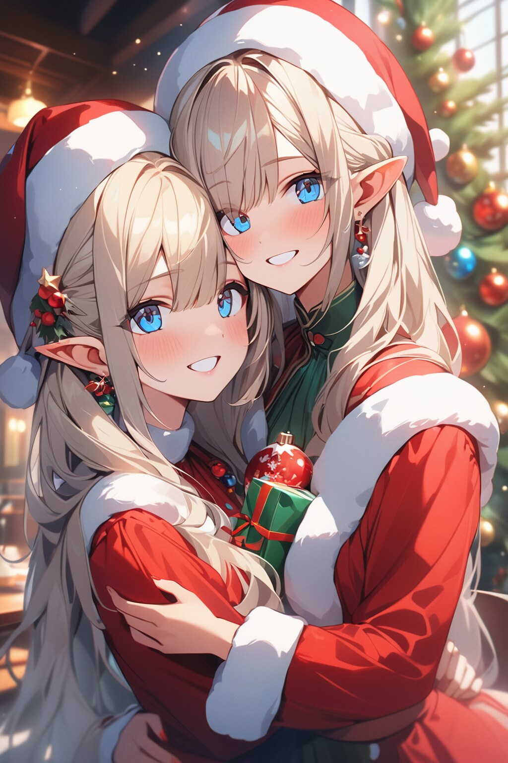 サンタエルフさんズ | の人気AIイラスト・グラビア