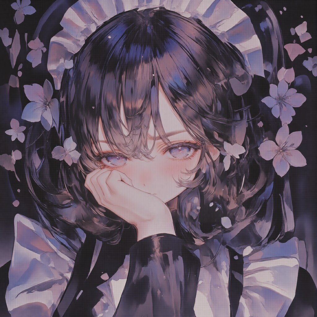 憂鬱な瞳のメイド服の少女