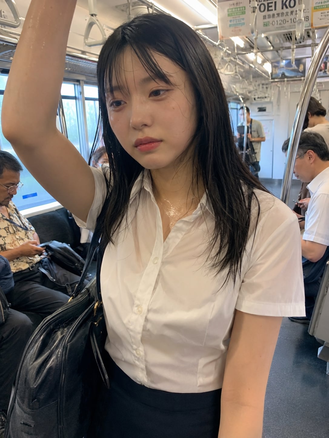 疲れた通勤