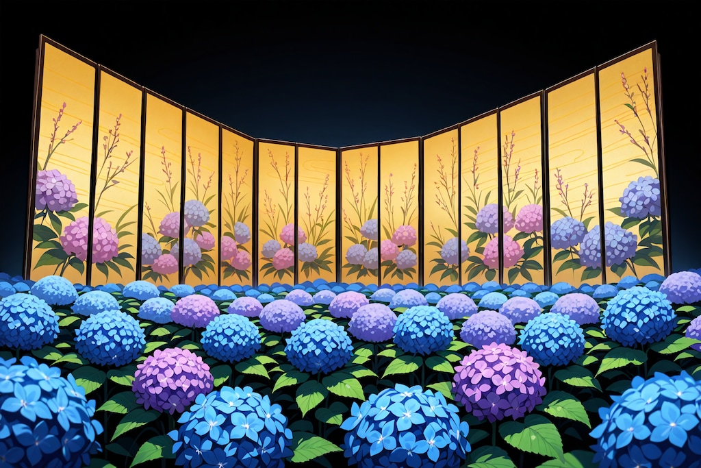 -紫陽花屏風-
