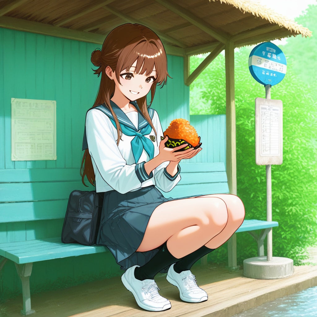 ポークたまごおにぎりをかじる(失敗)