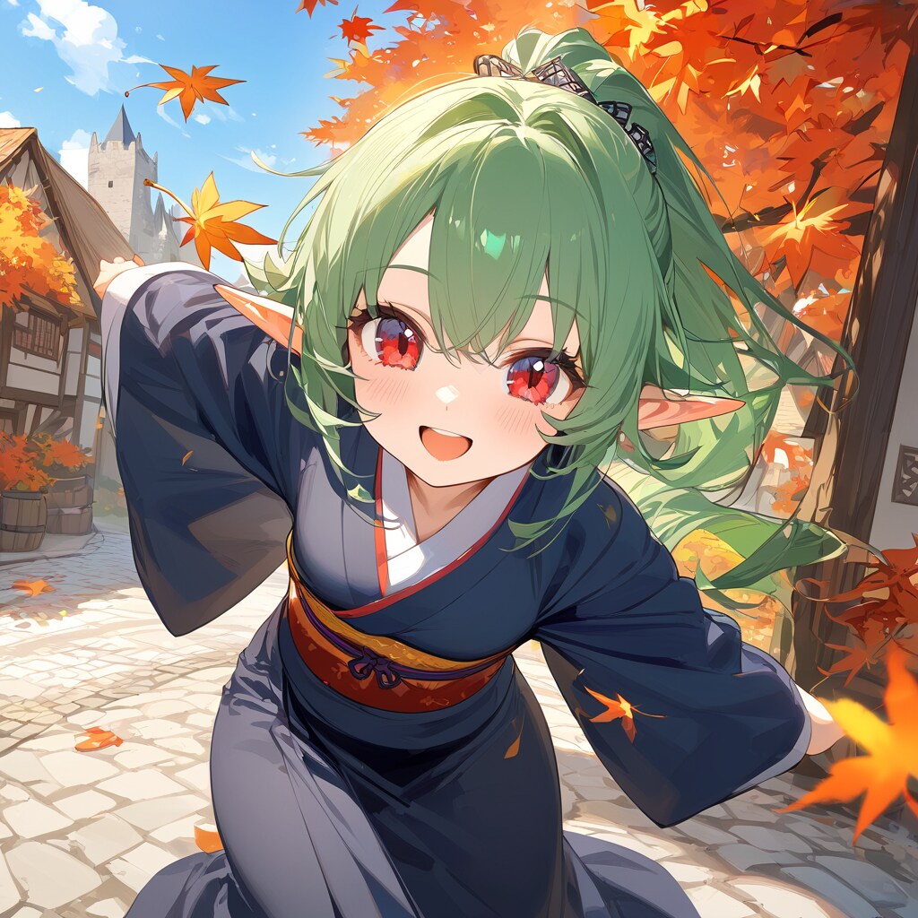 見てくださいっ！！これは東の国の服なんですよ～♡ | の人気AIイラスト・グラビア