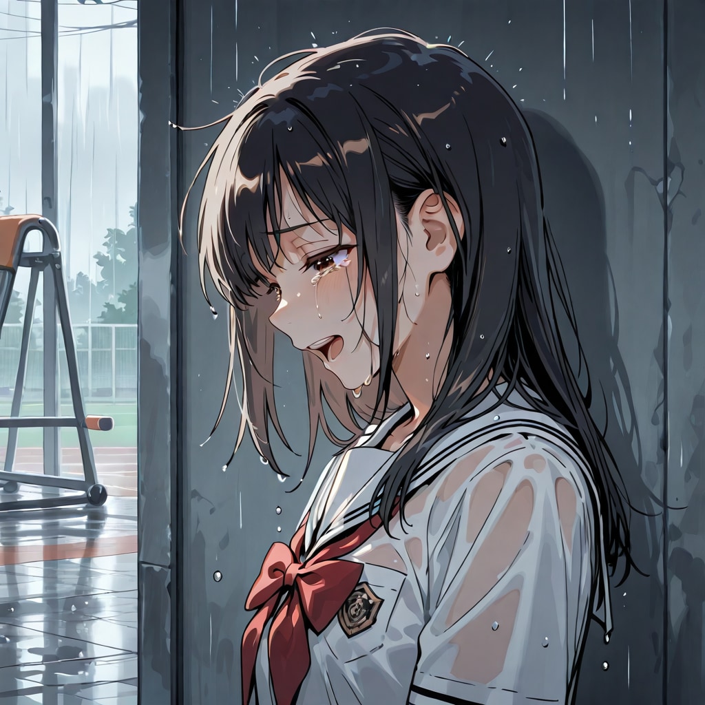 雨が隠してくれる