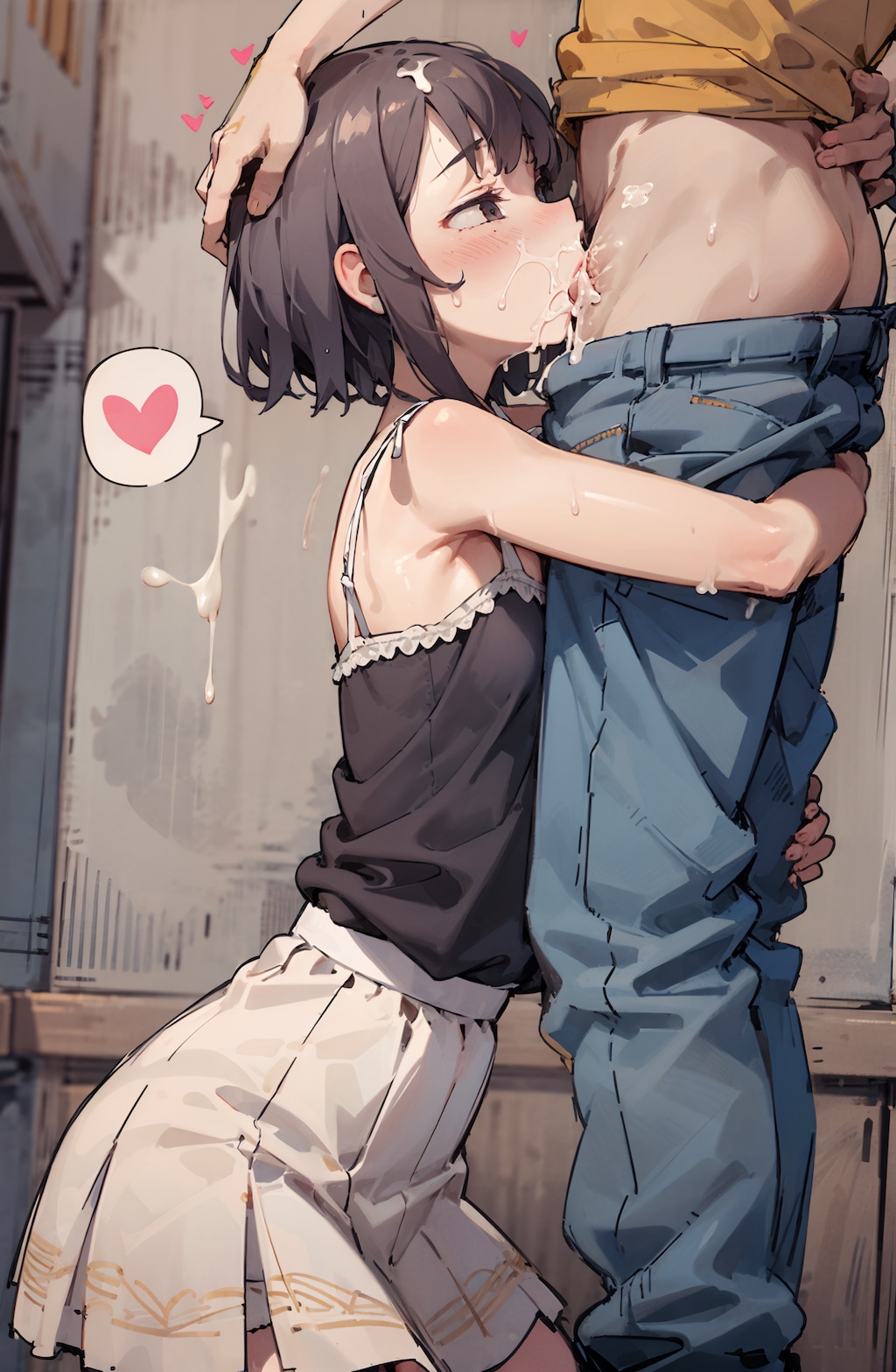 抱きつきフェラ
