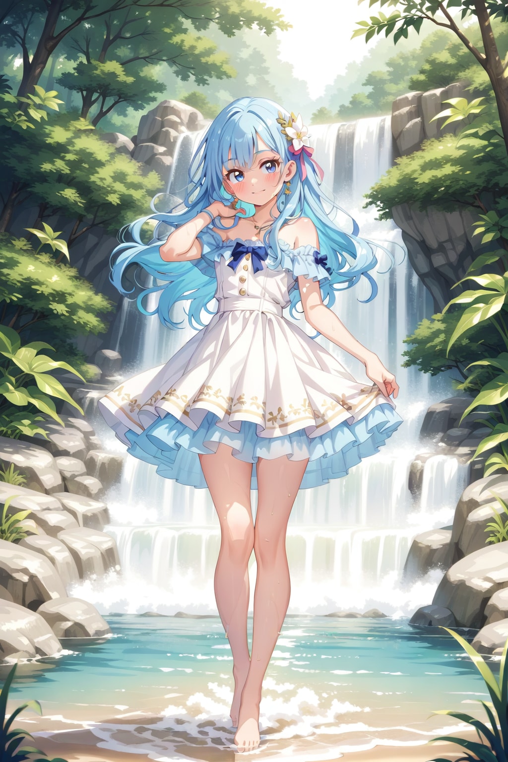 お嬢様の川遊び | の人気AIイラスト・グラビア