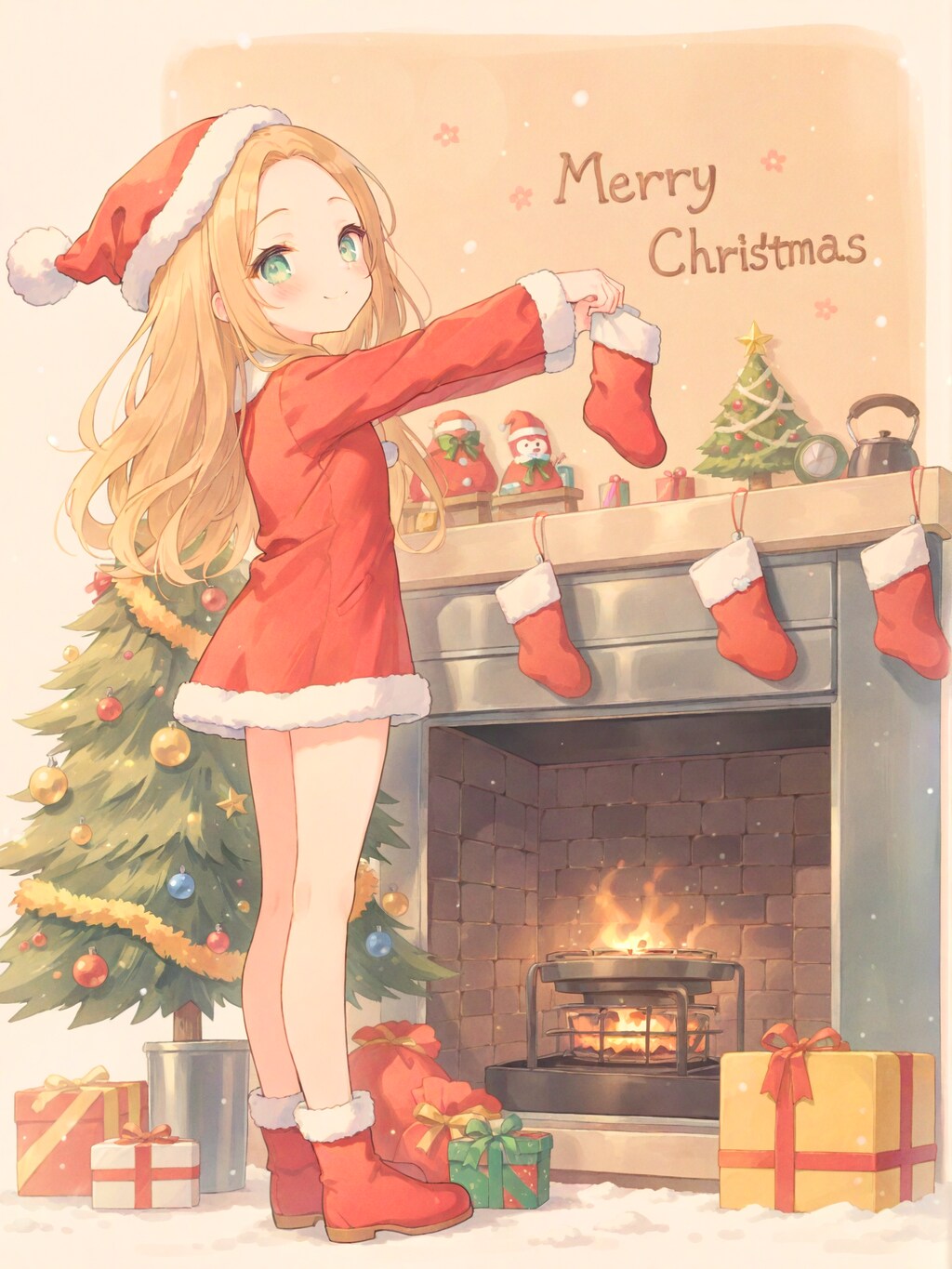 Christmas stockings awaiting gifts