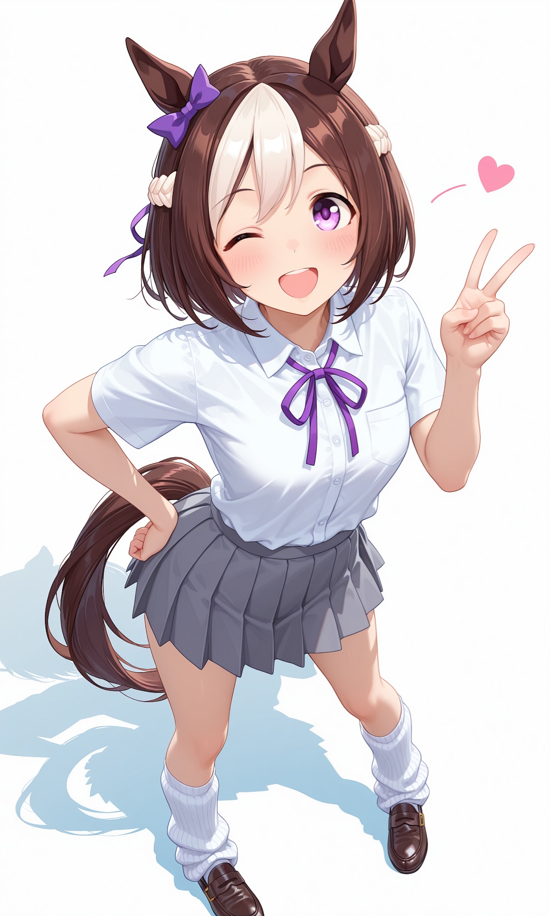 マックとスペちゃんのミニスカ制服＆ルーズソックス | の人気AIイラスト・グラビア