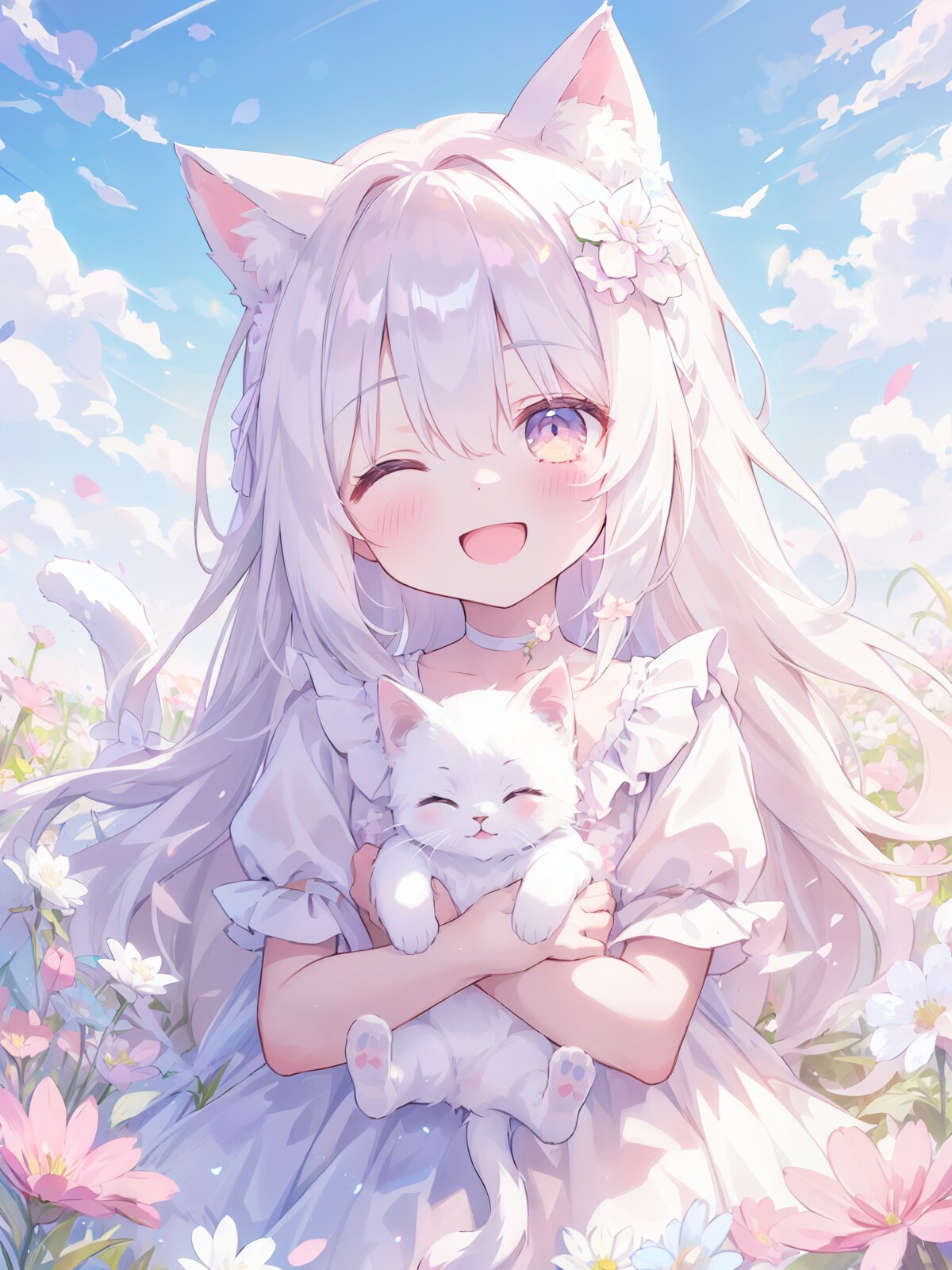 白猫娘と子猫２