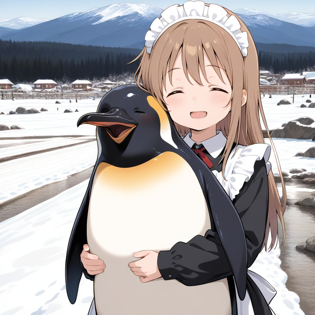 ペンギンさんとわたし | の人気AIイラスト・グラビア