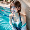 20250414 competitive swimsuit＋short hair ① 6枚目