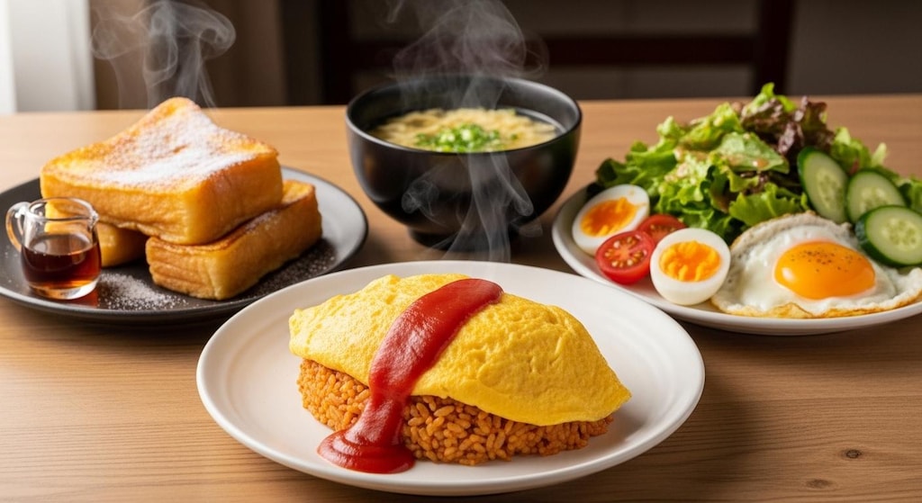 摩訶不思議食堂の卵料理セット