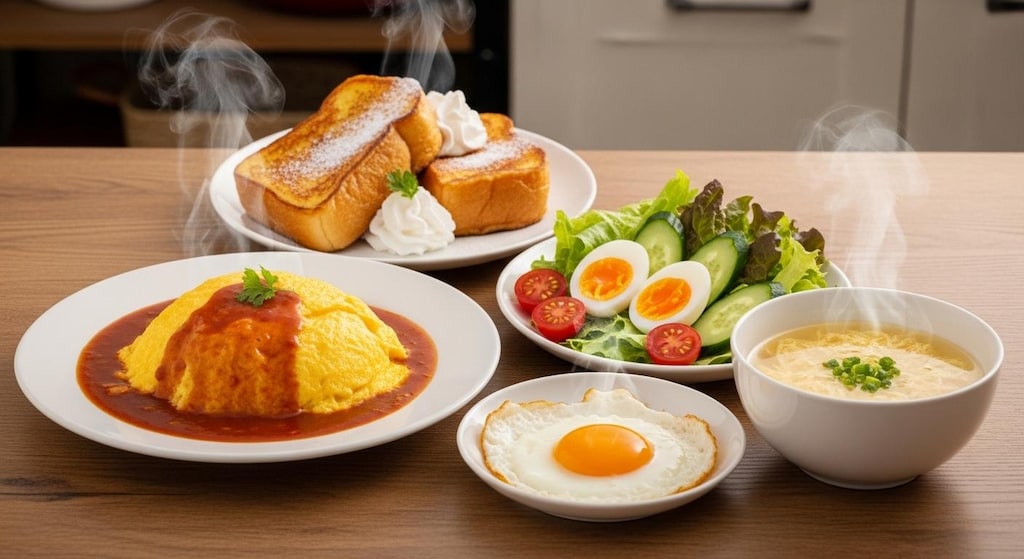 摩訶不思議食堂の卵料理セット