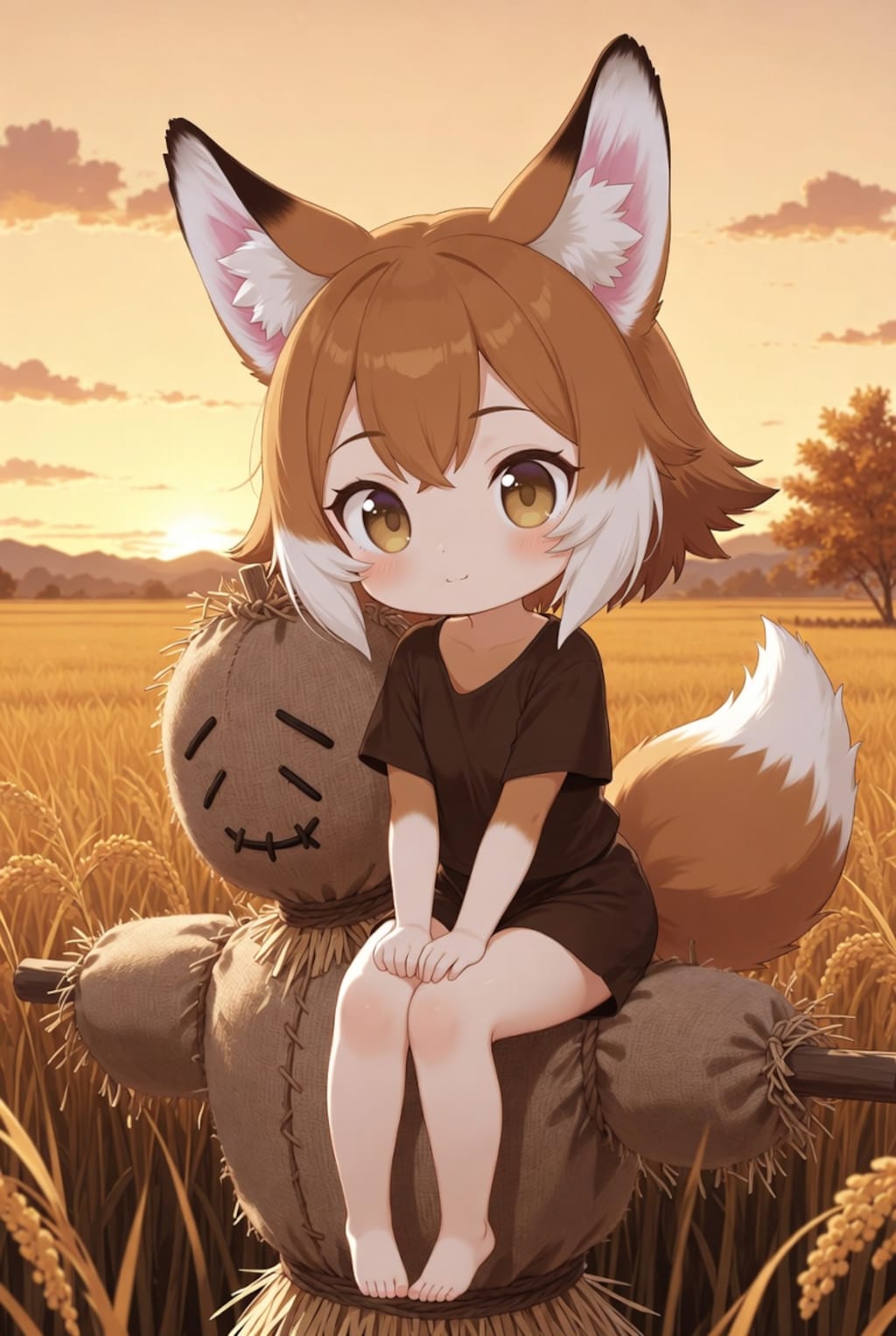 夕方の案山子です