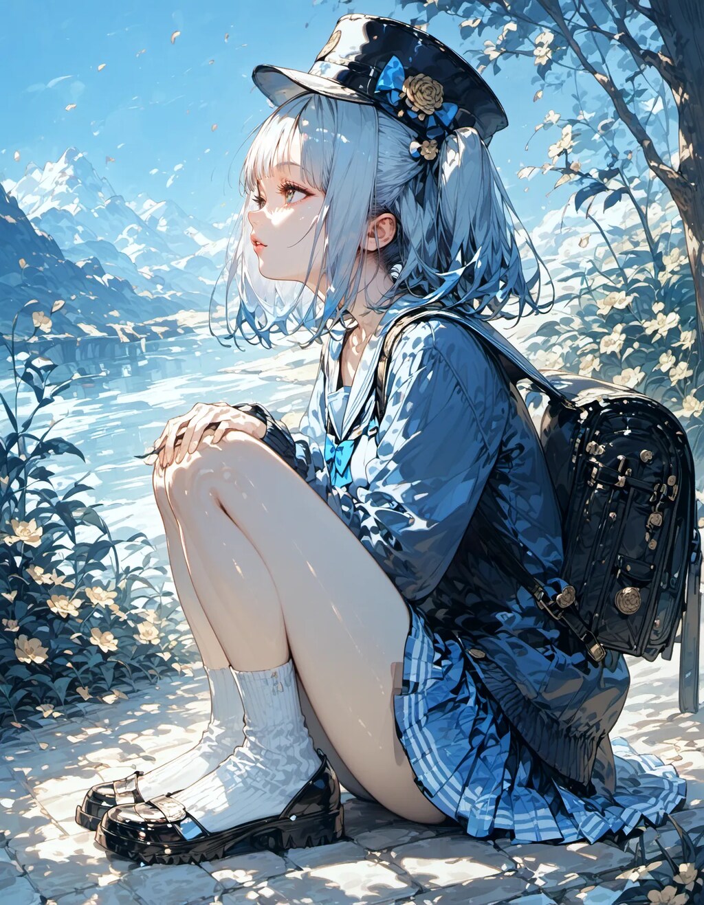 Blue and White Alpine Solitude