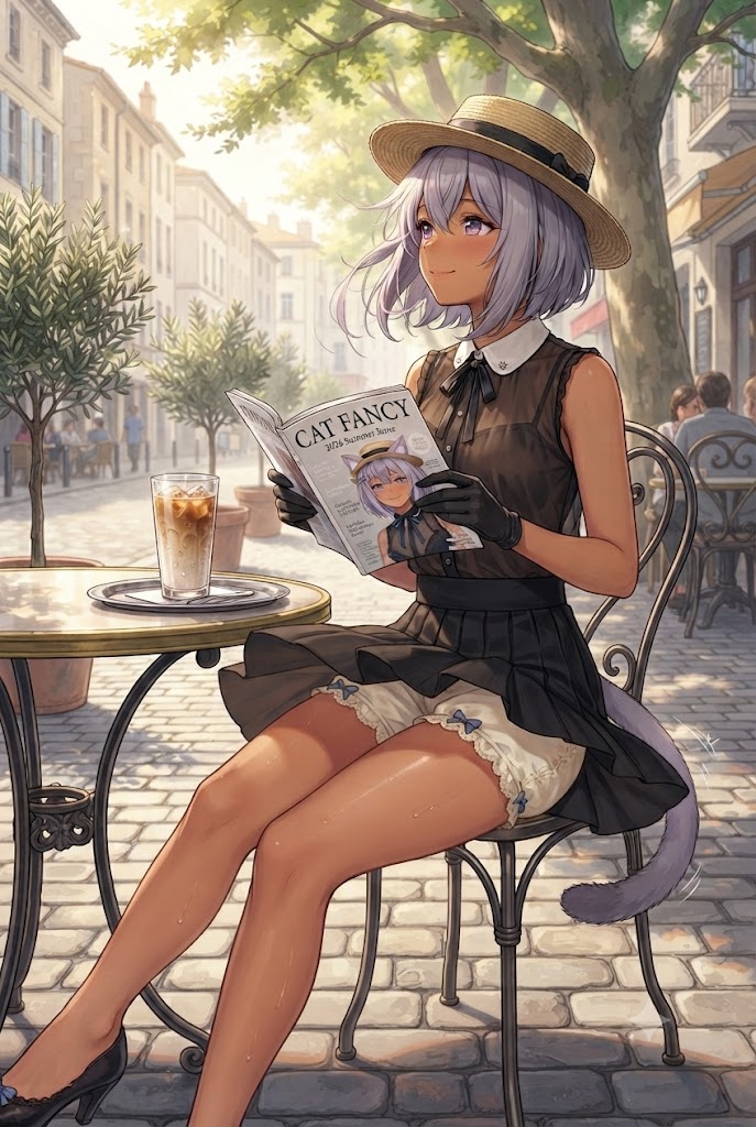 清楚系日焼けギャルのシスの午後のひと時 | の人気AIイラスト・グラビア
