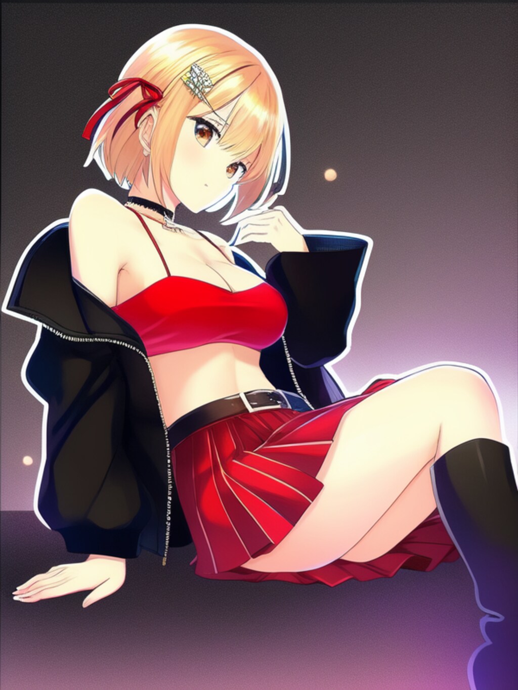 肩出しミニスカ美少女