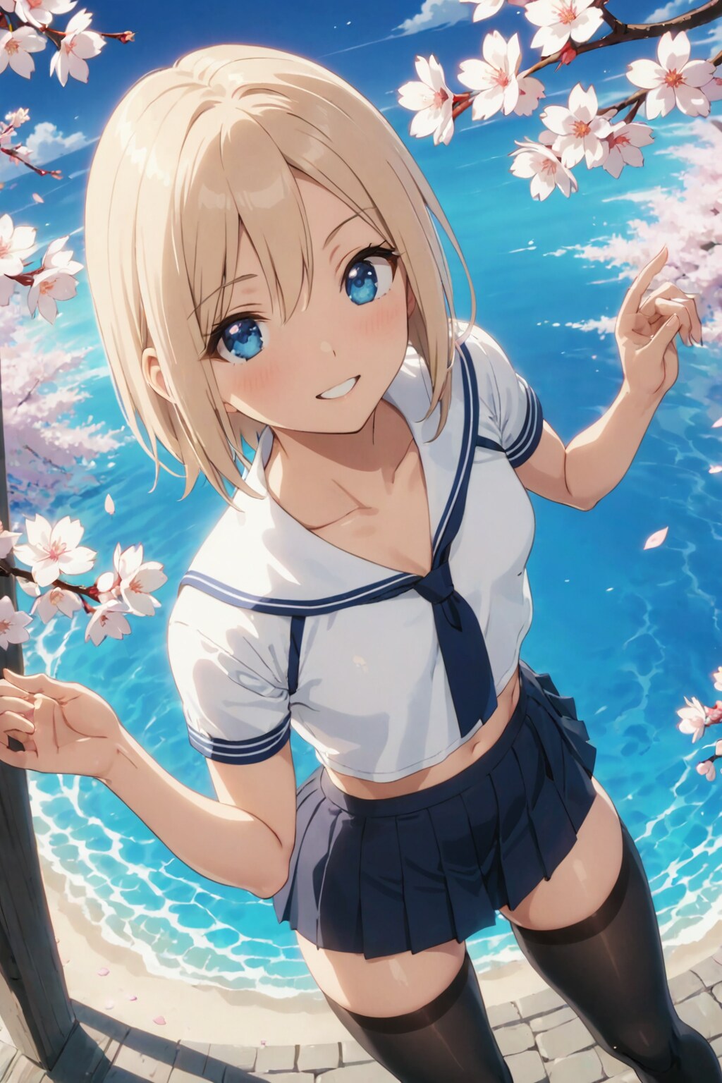 桜ニーハイ③