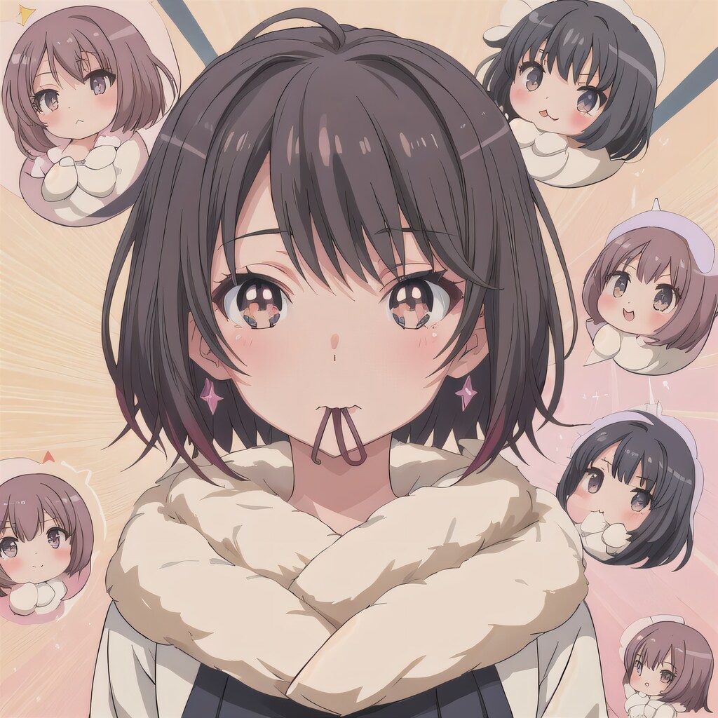 黒髪ボブのミニキャラ