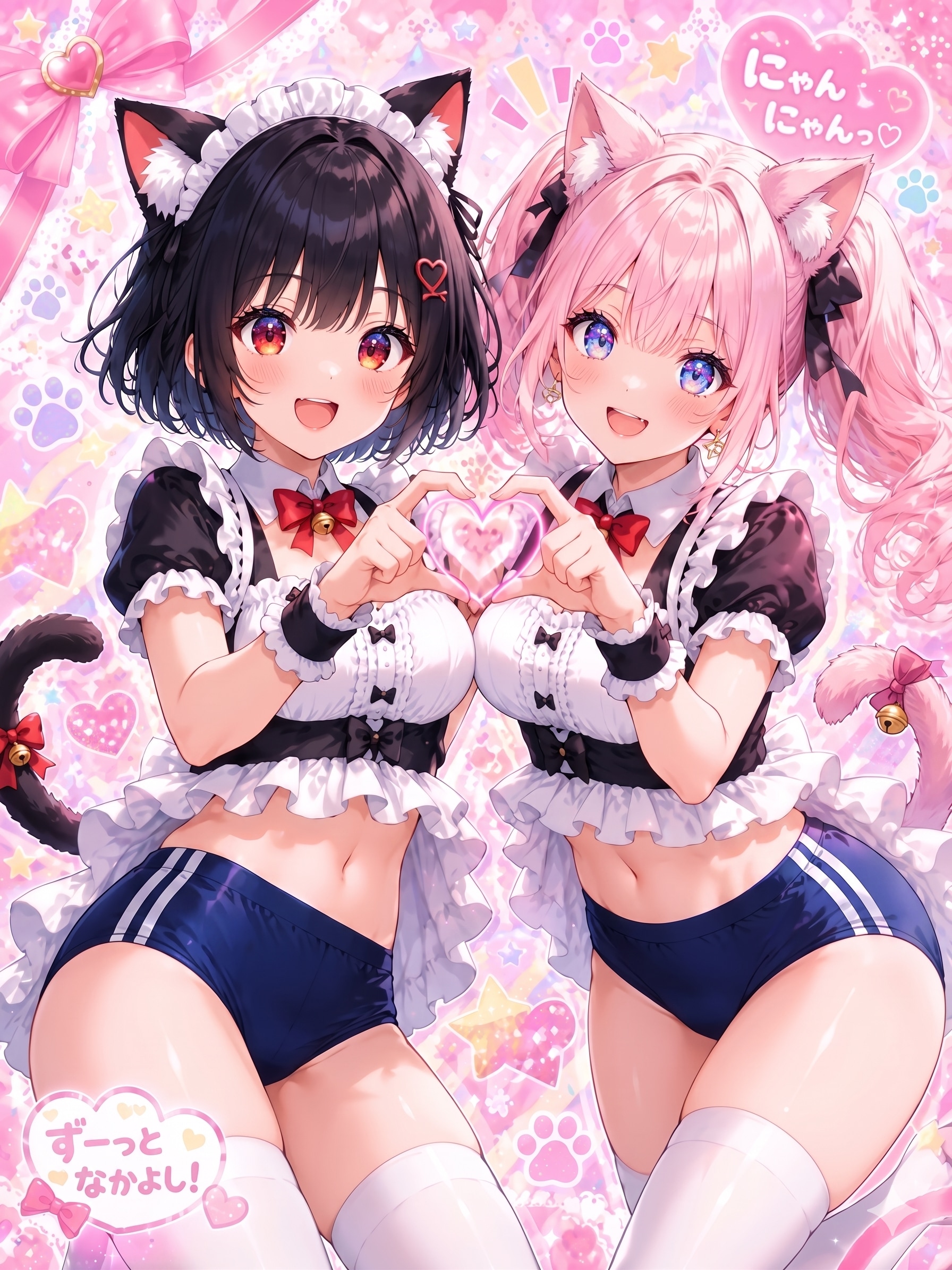 猫耳ブルマメイドでイチャイチャ ～ カノンとルカ ８ ～ | の人気AIイラスト・グラビア