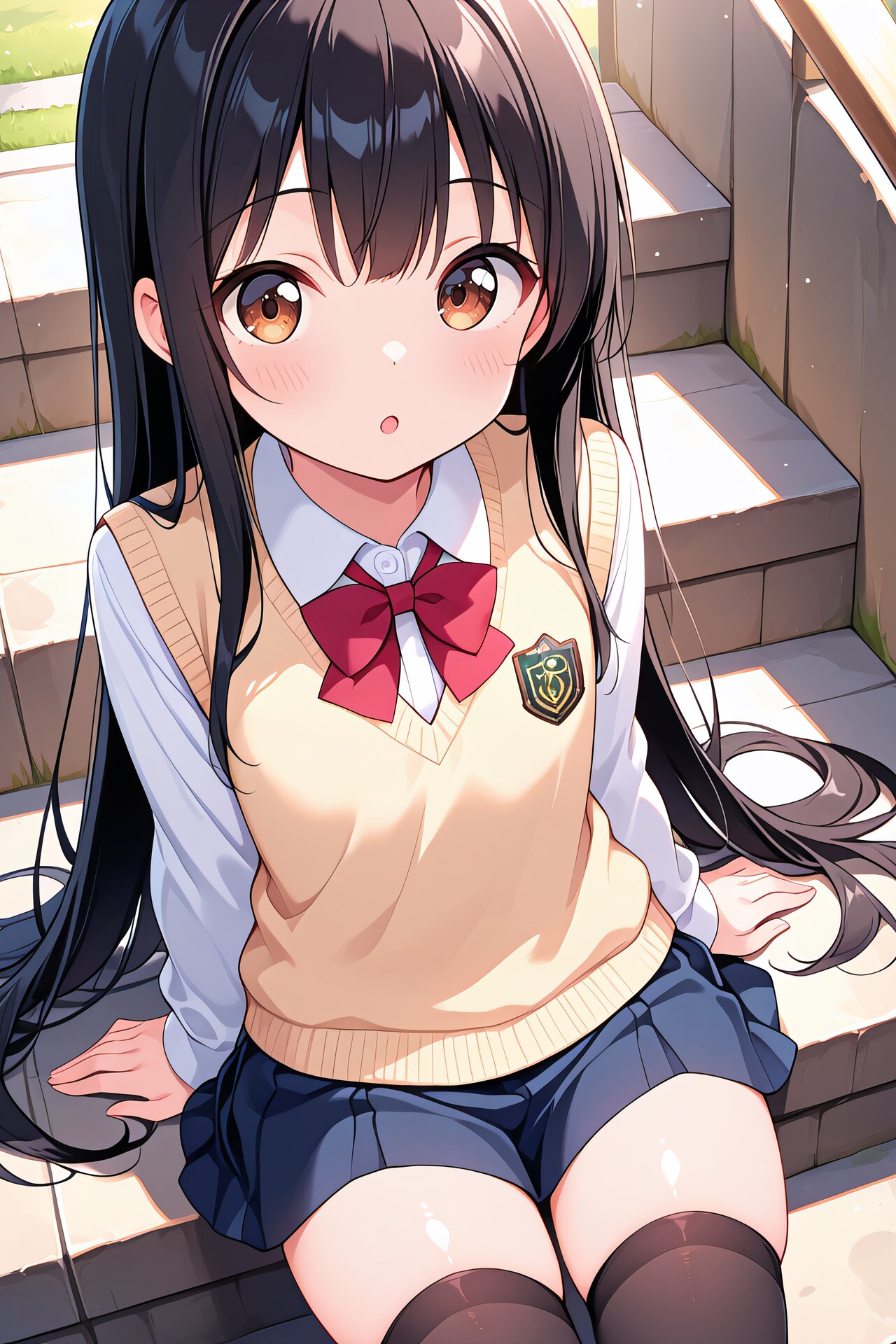 見上げる黒髪ちゃん | の人気AIイラスト・グラビア