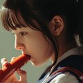 ソーセージを咥える女子高生 2枚目