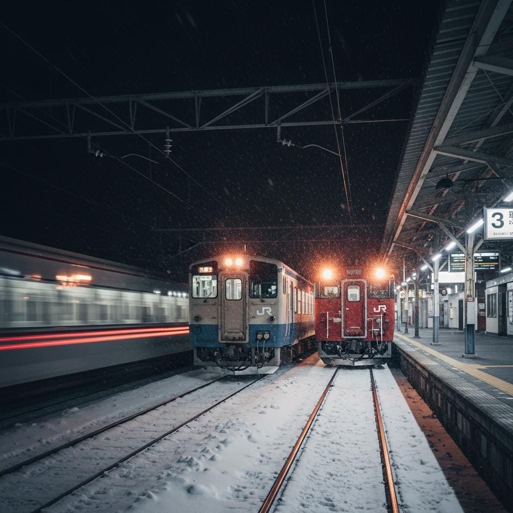 深夜の通過待ち