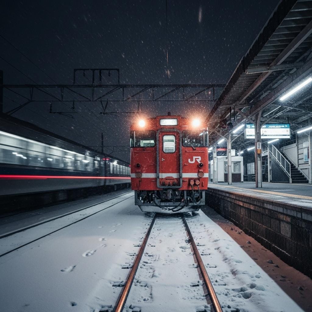 深夜の通過待ち