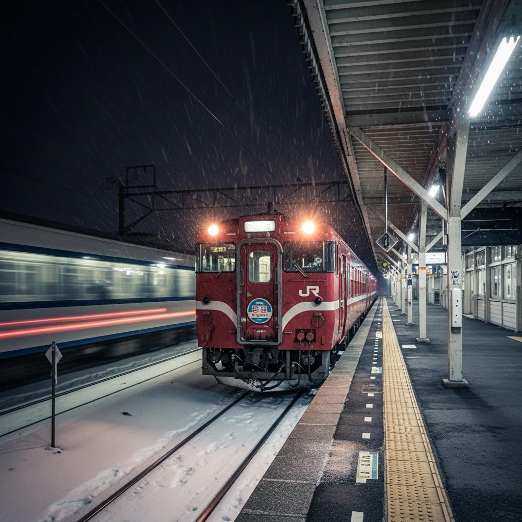 深夜の通過待ち