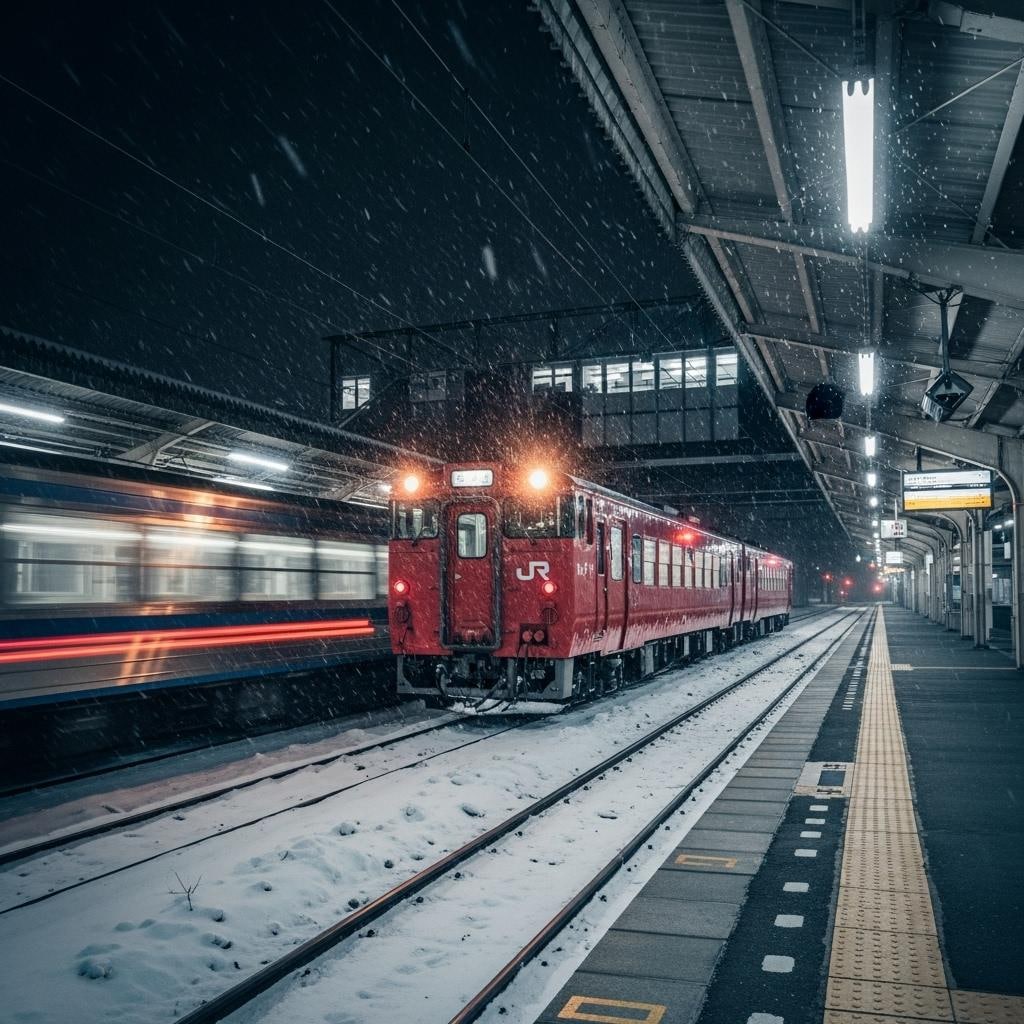 深夜の通過待ち