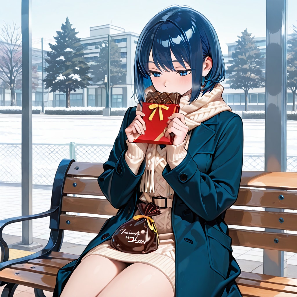 キャンパスの午後、秘密のチョコ