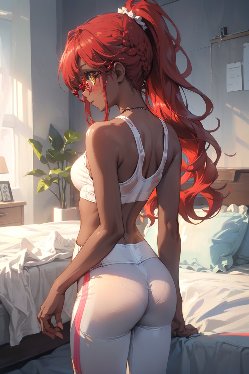 スポーツウェアの眼鏡っ娘